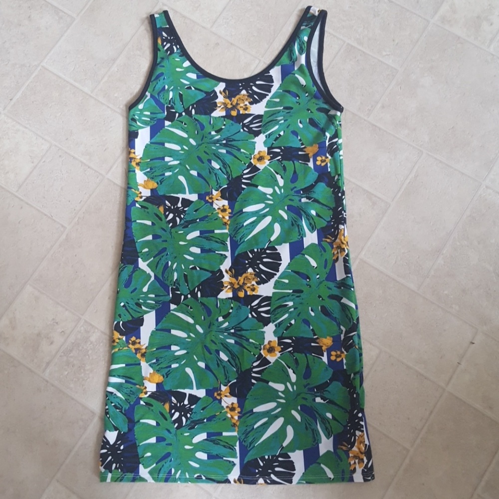 Topshop palm print mini dress